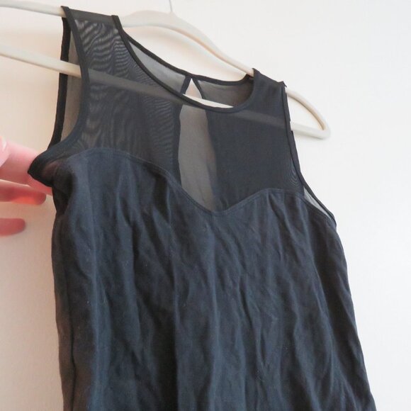 ABERCROMBIE & FITCH Black Mesh Top Sleeveless Bodysuit Minimalist Stretch - Sz S - Picture 9 of 13